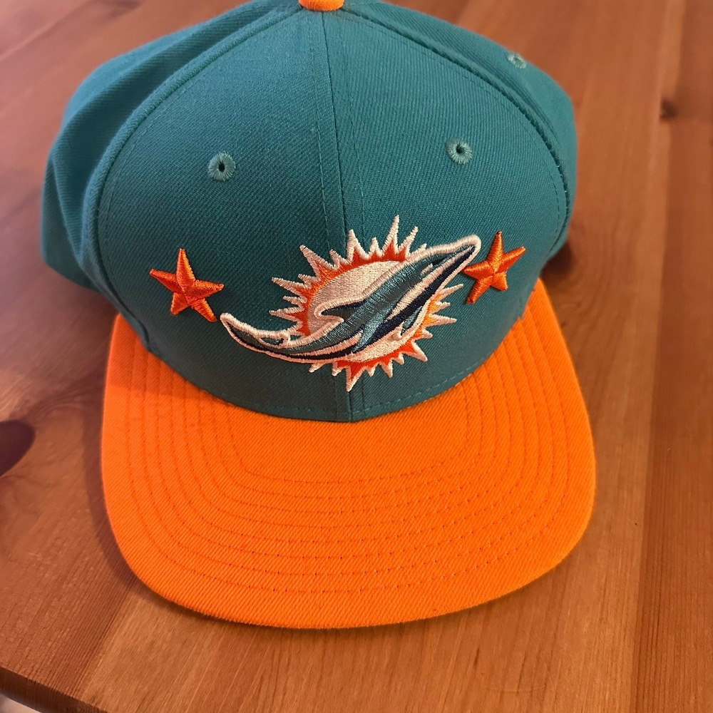 New Era Miami Dolphins 9FIFTY Snapback Hat Teal Orange Stars OSFM NFL Cap